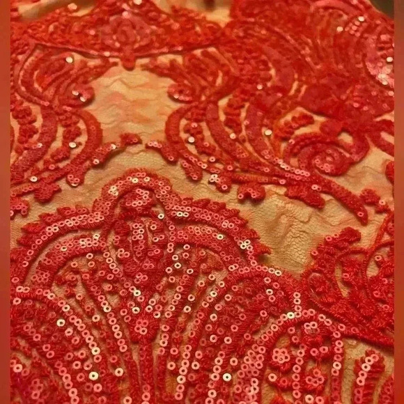 Free People Night Shimmers Lace Sequined Sleeveless V-Neck Mini Dress Size 8 - Picture 4 of 8